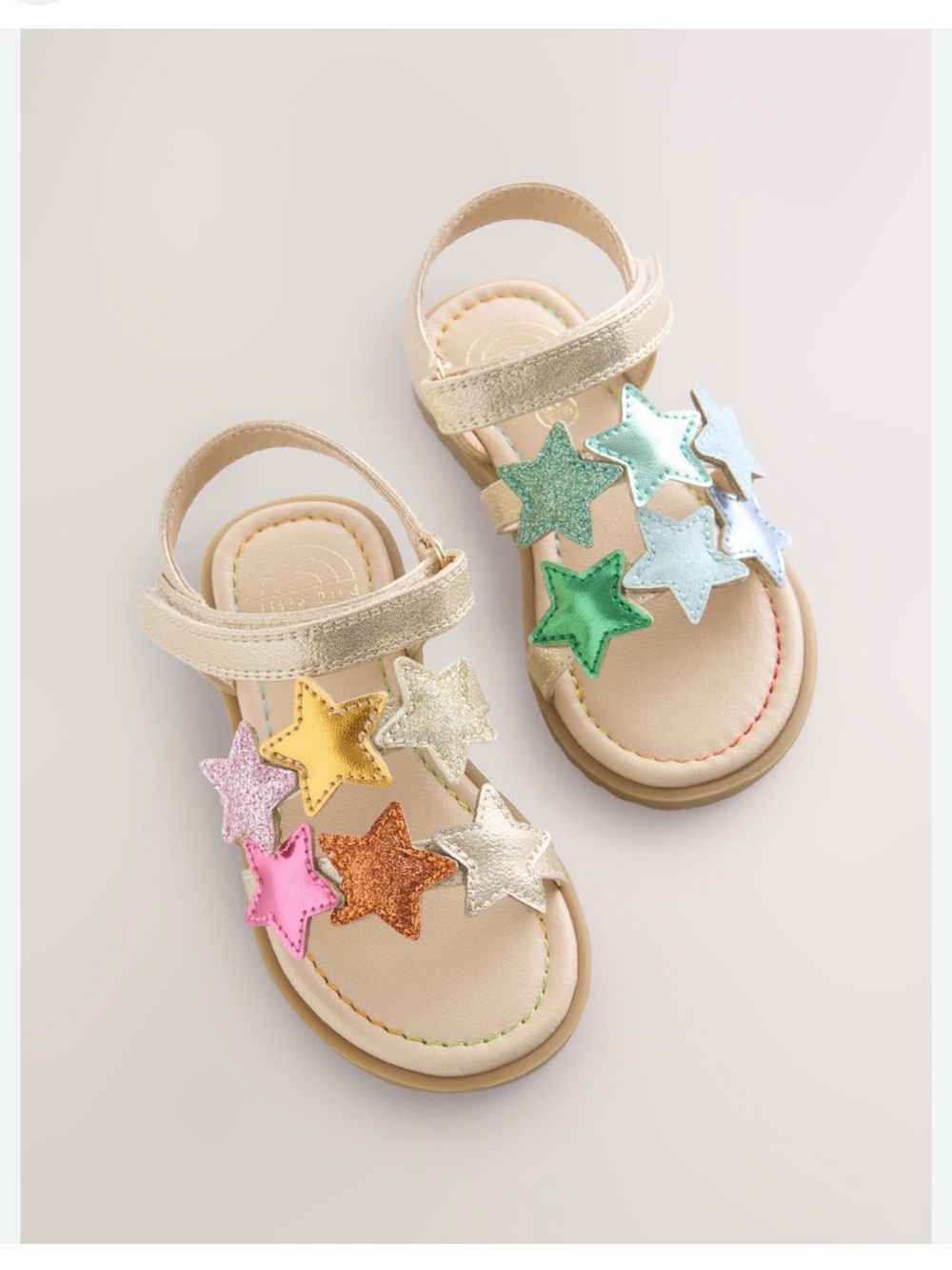 Little Bird Metallic Multi-Star Girls Sandals in Gold